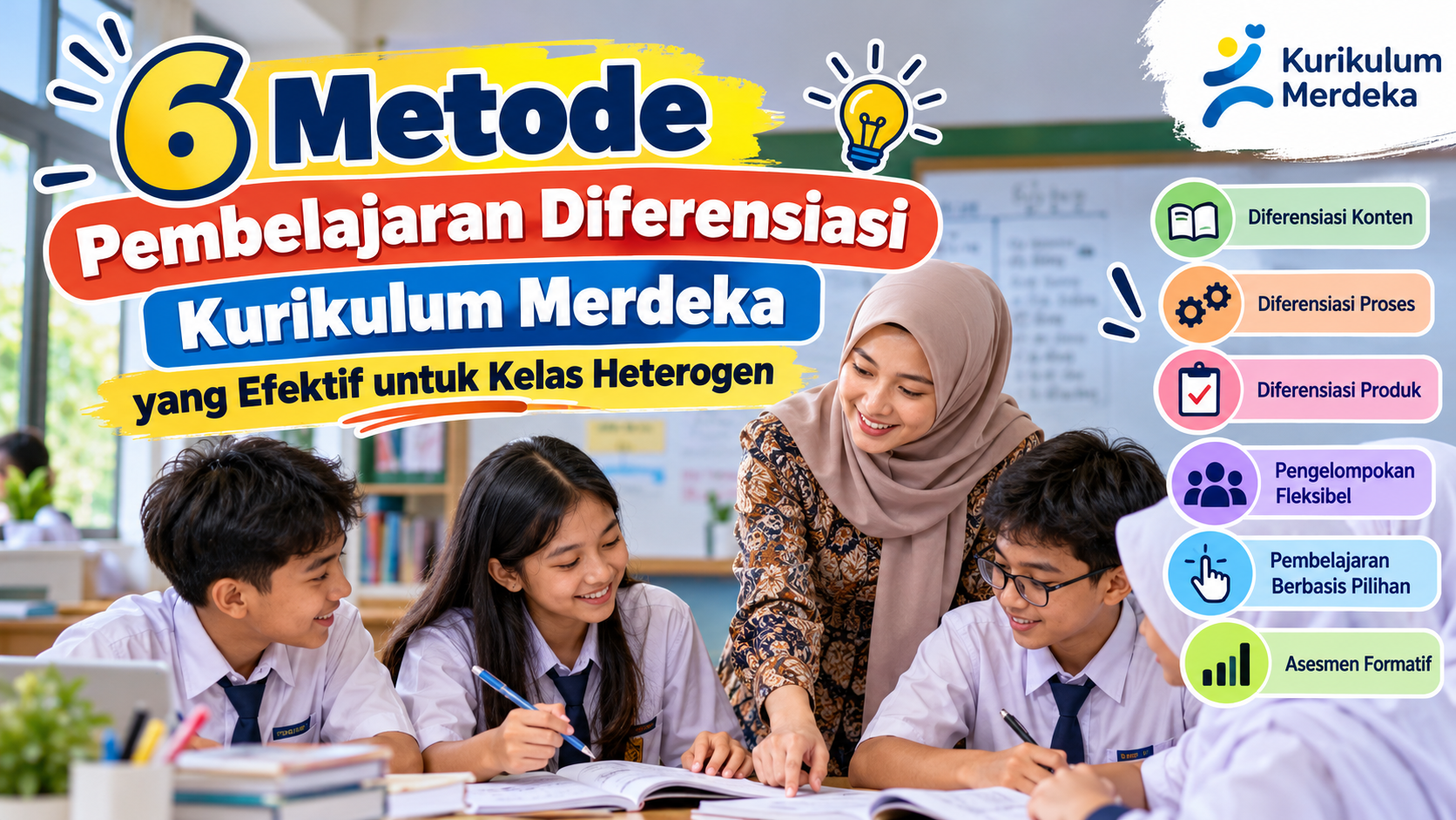 6 Metode Pembelajaran Diferensiasi Kurikulum Merdeka yang Efektif untuk Kelas Heterogen