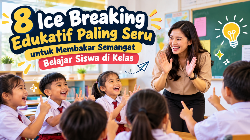 Guru dan siswa sekolah dasar mengikuti kegiatan ice breaking edukatif yang seru untuk meningkatkan semangat belajar di kelas.